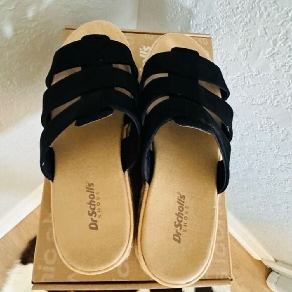 Dr. Scholl's Electric Platform Wedge Sandal,‎ Cushioned, Black/Tan, Size 8, NWT - Picture 7 of 16